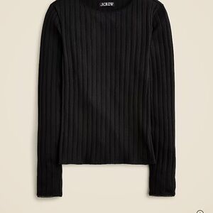 J. Crew Women's Black Pointelle Top